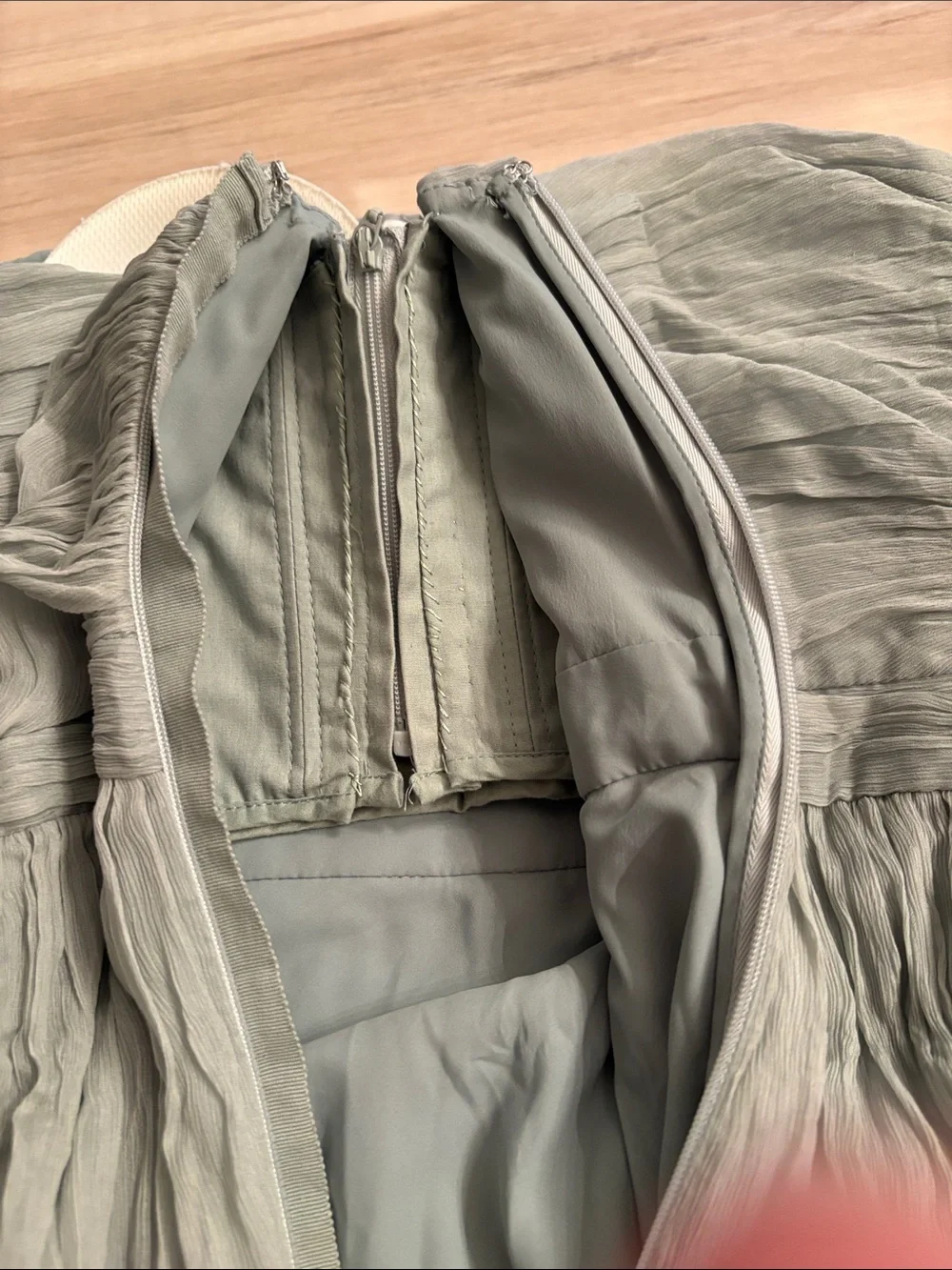J.Crew Arabelle Silk Chiffon Strapless Gown Sage Green 4P wedding bridesmaid